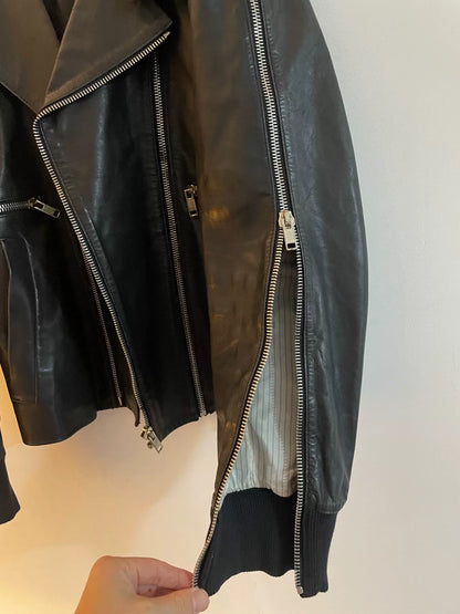 diesel blackgold lambskin leather jacket size 48