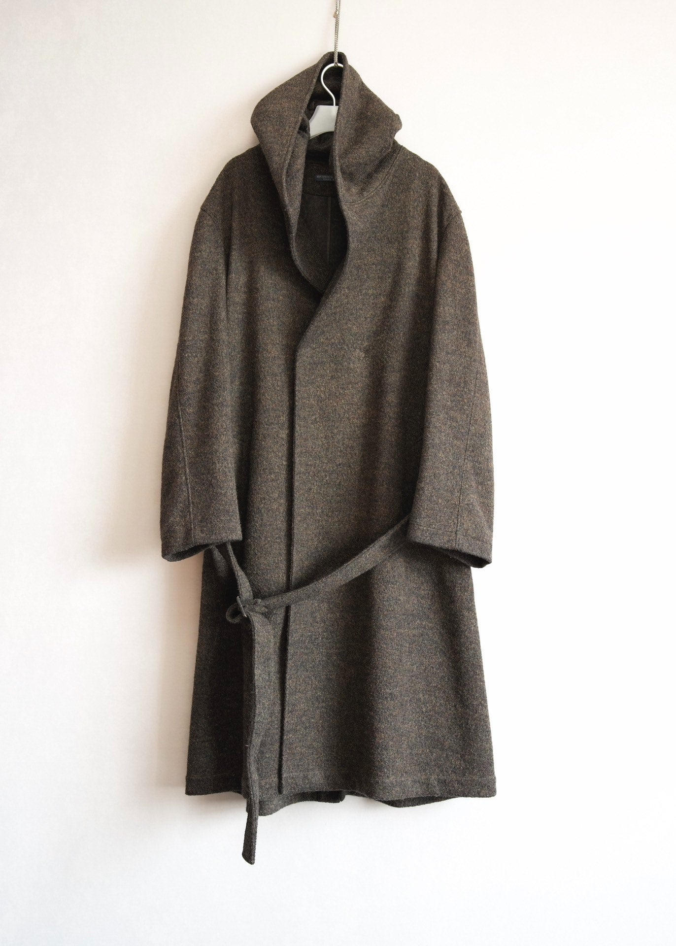 yohji yamamoto hooded oversized coat