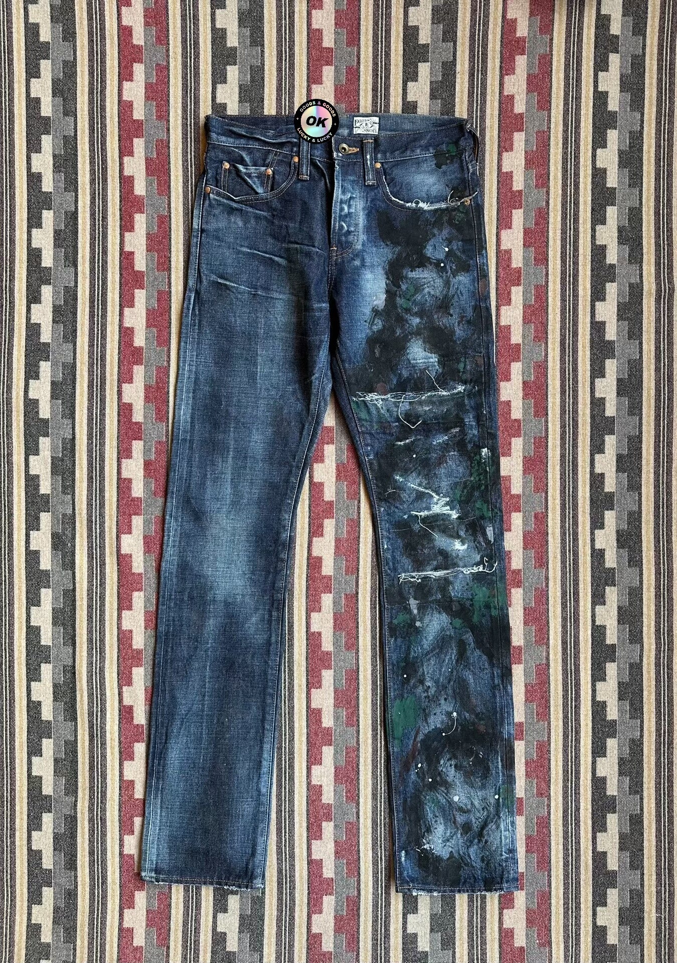 prps noir distressed denim pants from japan