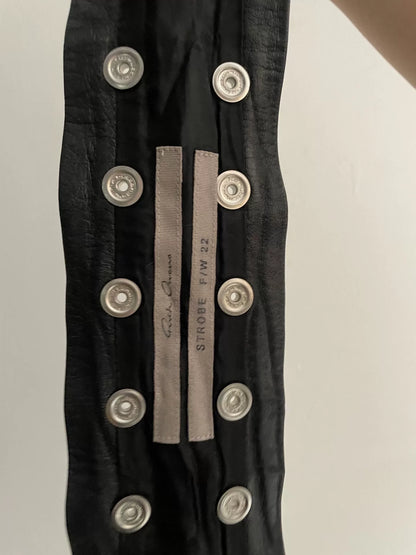 rick owens strobe leather collar necklace