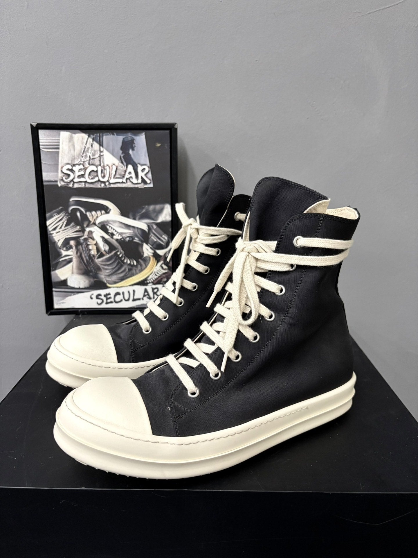 Rick Owens DRKSHDW High-Top Satin Sneakers