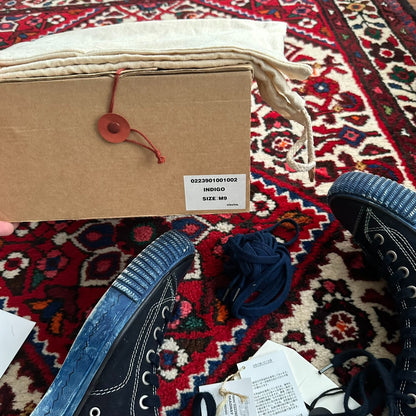 visvim skagway hi canvas shoes in blue