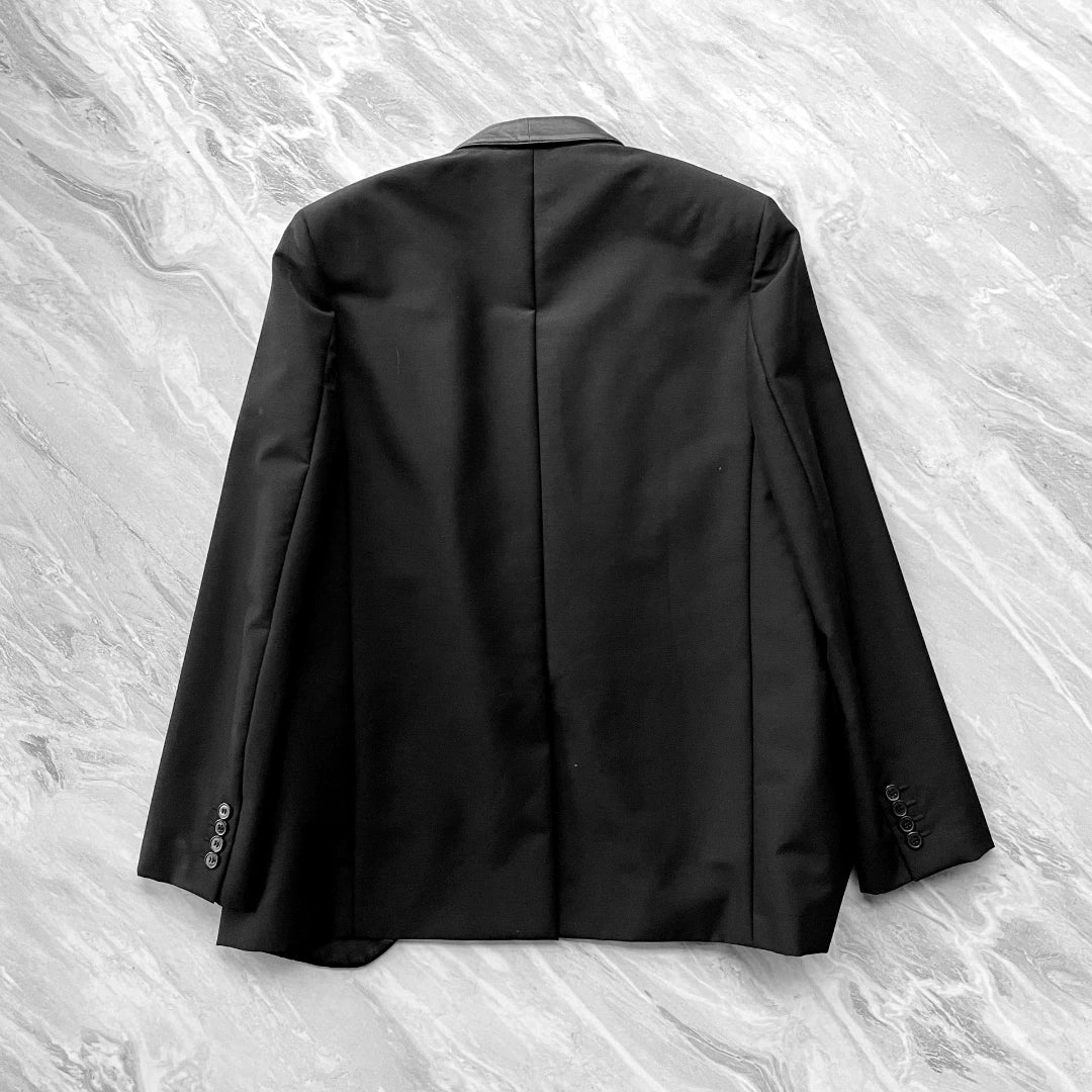 Saint Laurent Fringe Leather Collar Blazer