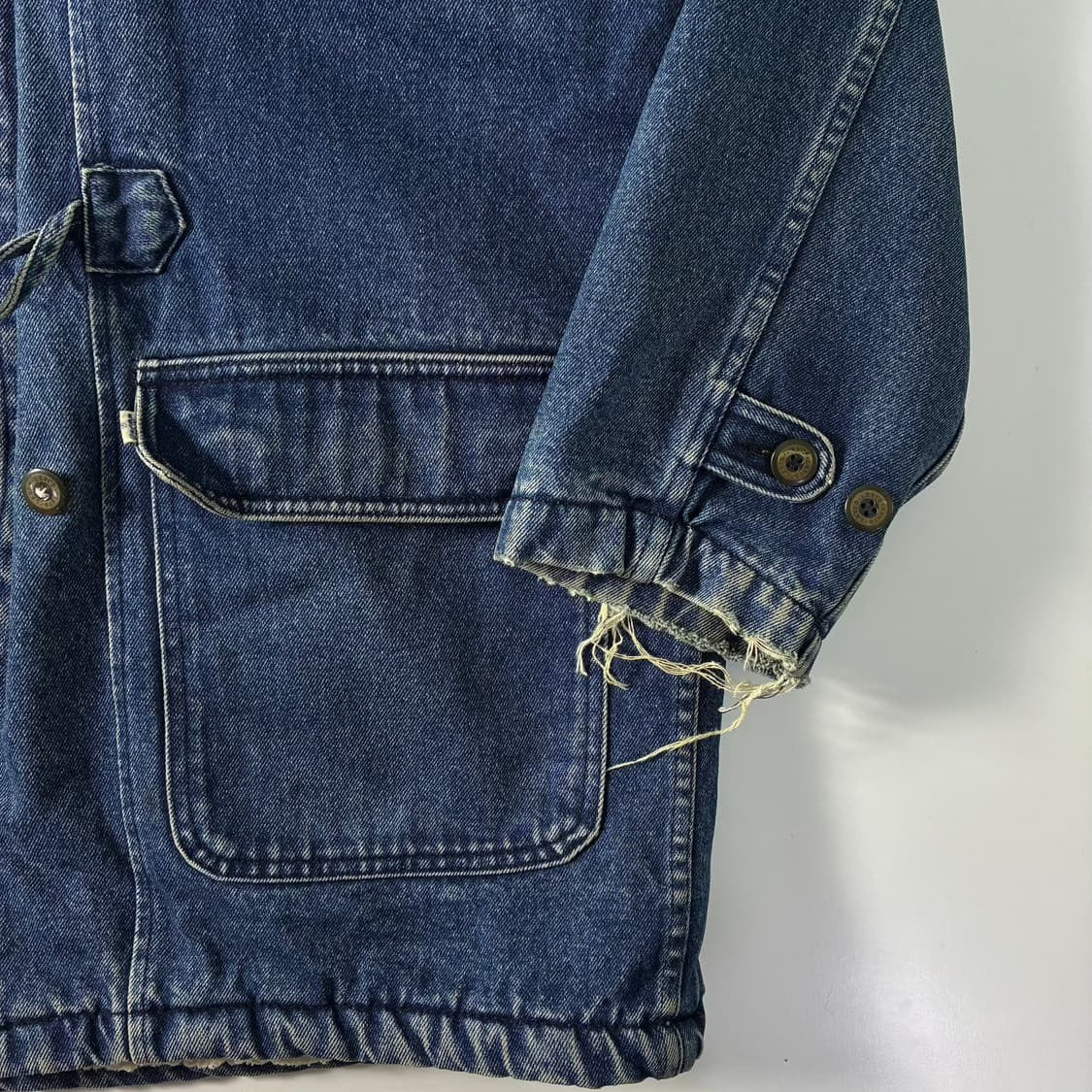 Levi's Vintage Distressed Denim Wool Coat