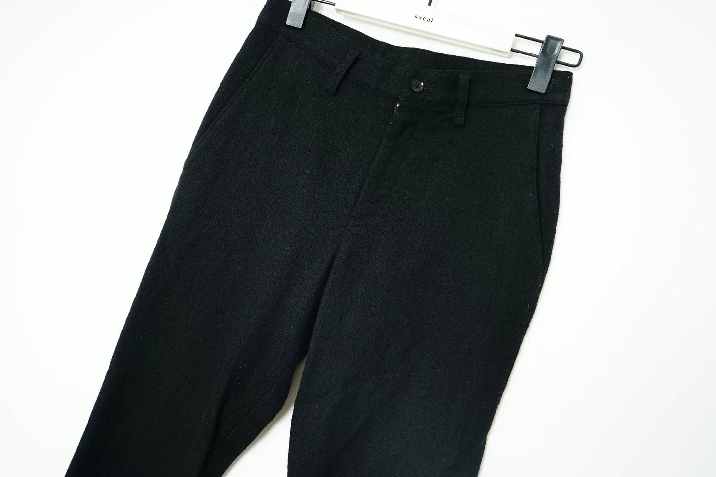 Yohji Yamamoto Button Slim Wool Military Pants