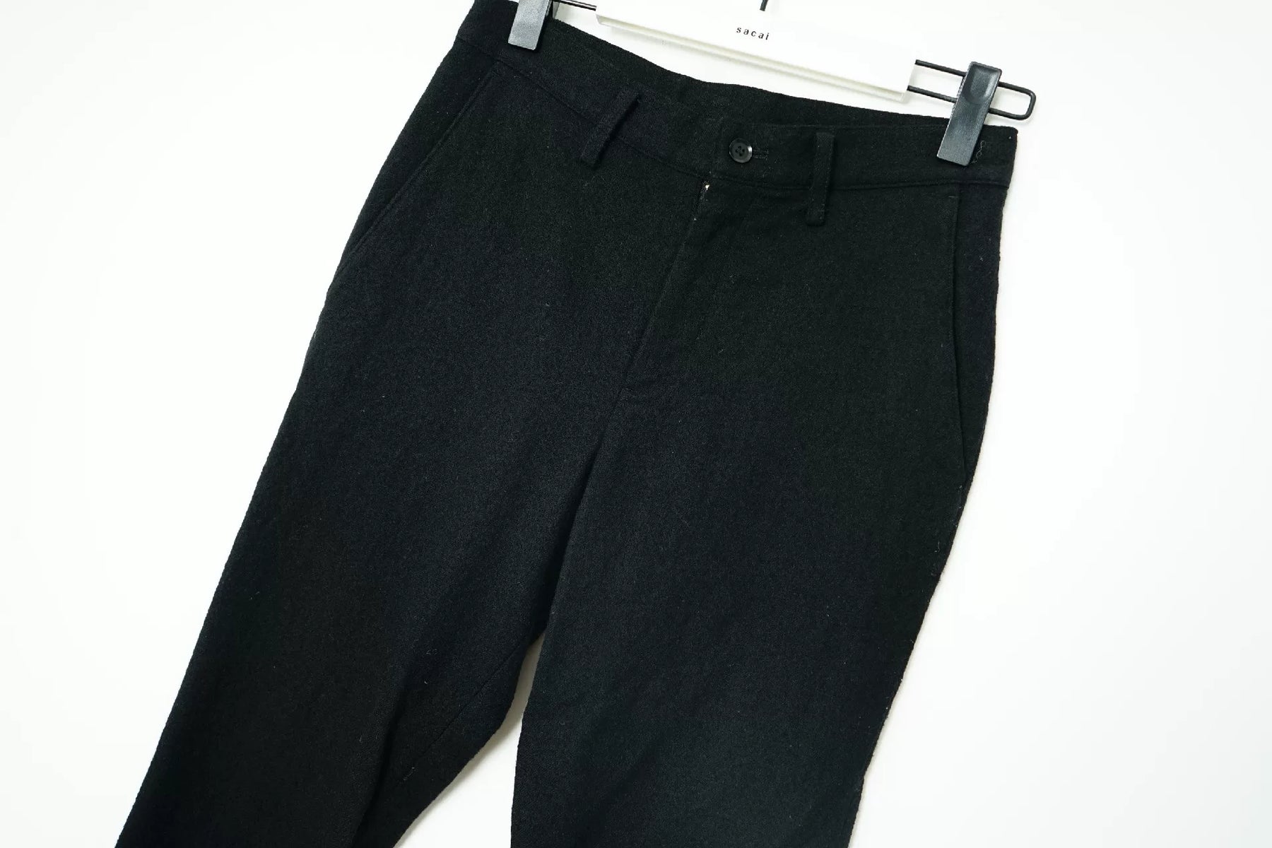 Yohji Yamamoto Button Slim Wool Military Pants