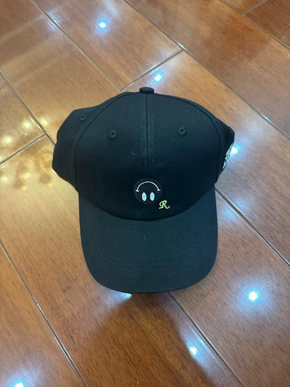 raf simons smiley logo black cap