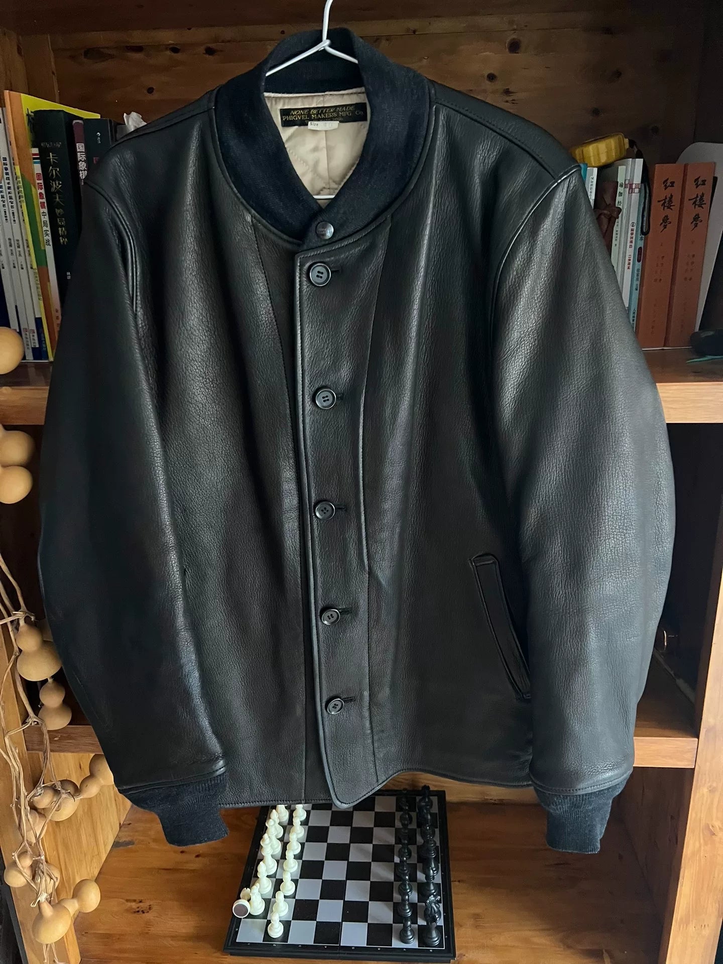 luxury carbon gray deer leather jacket