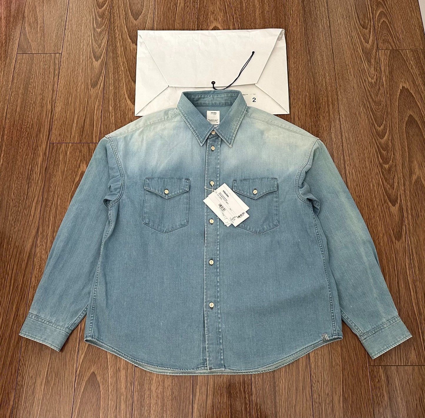 visvim denim shirt with faded detail