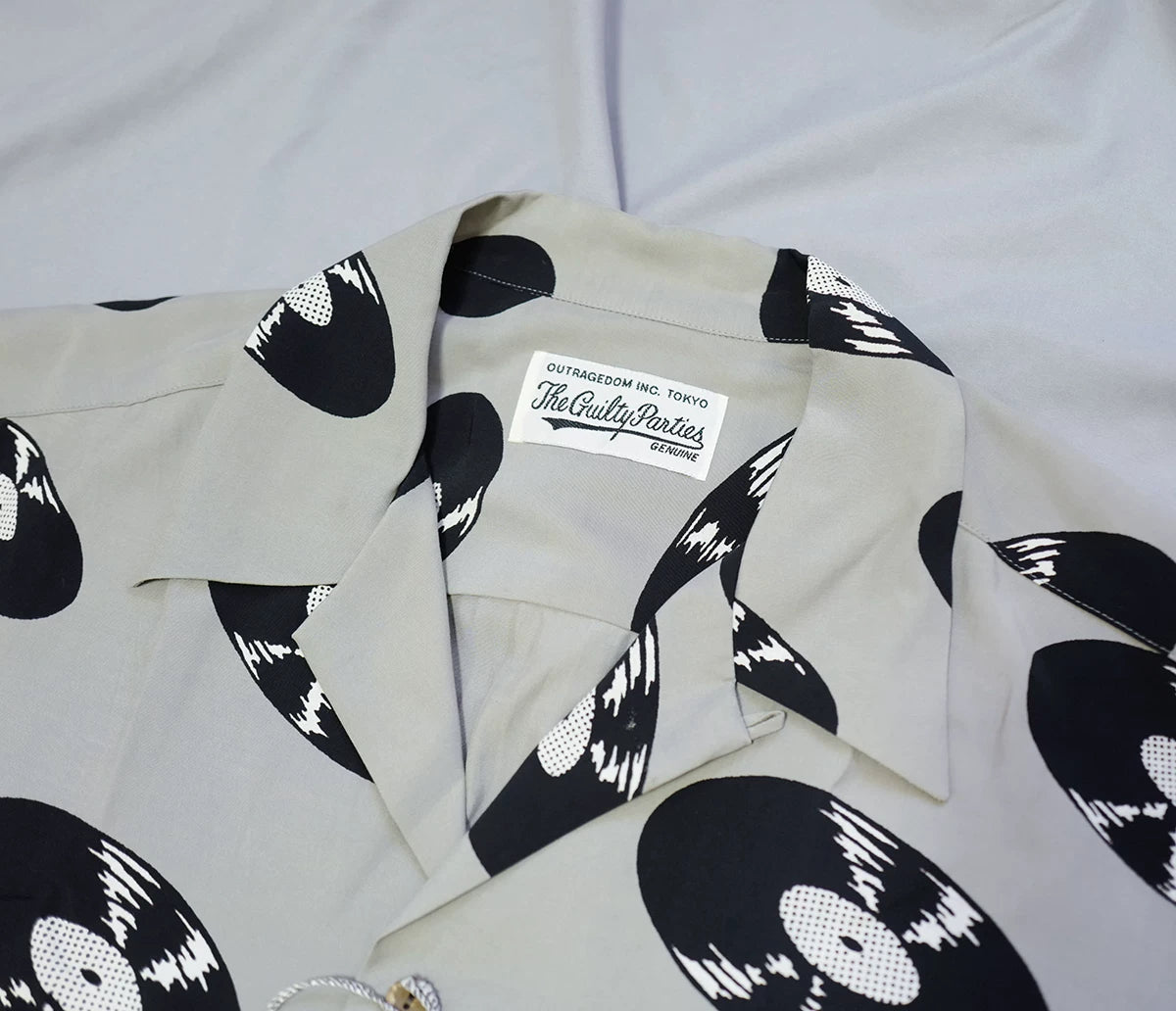 wacko maria ss hawaiian shirt in gray