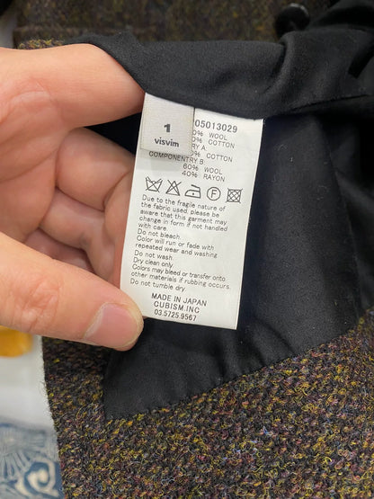 visvim 16aw wool blazer in harris tweed