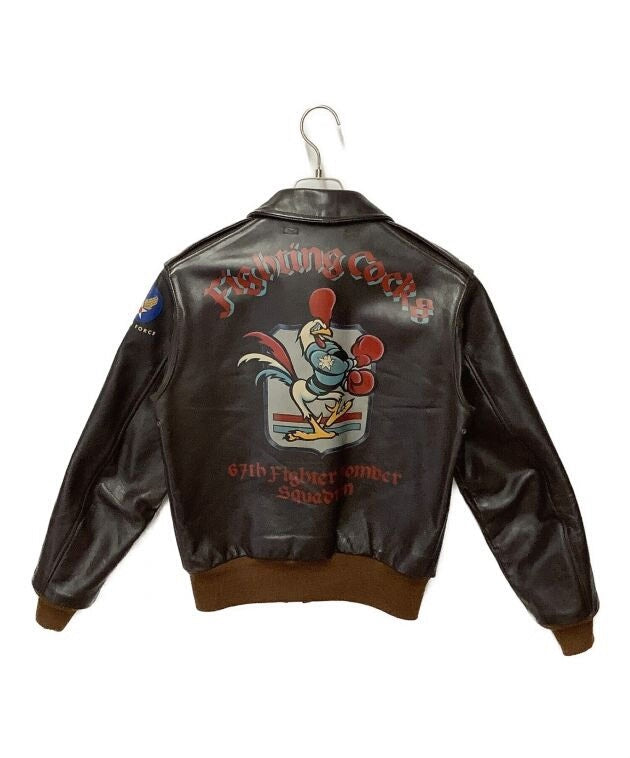 real mccoy's hand-painted fighting cocks bomber