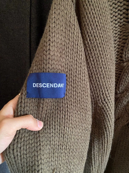 vintage descendent knitted sweater in olive green