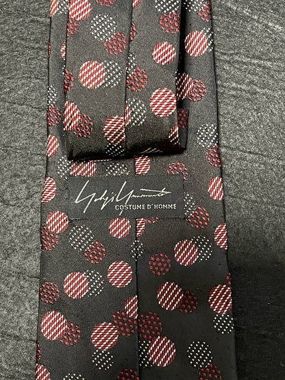 yohji yamamoto polka dot silk tie