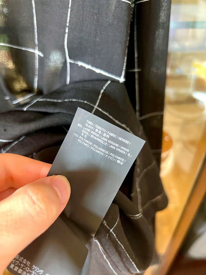 saint laurent black geometric silk shirt