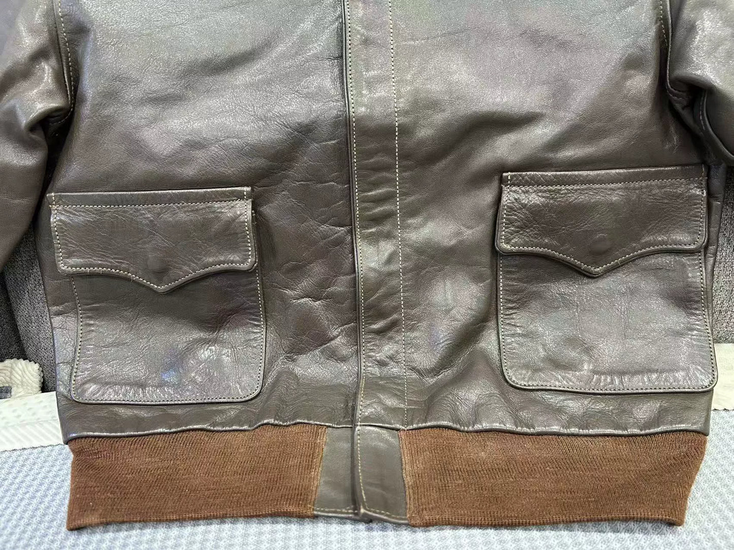 vintage brown leather flight jacket A2