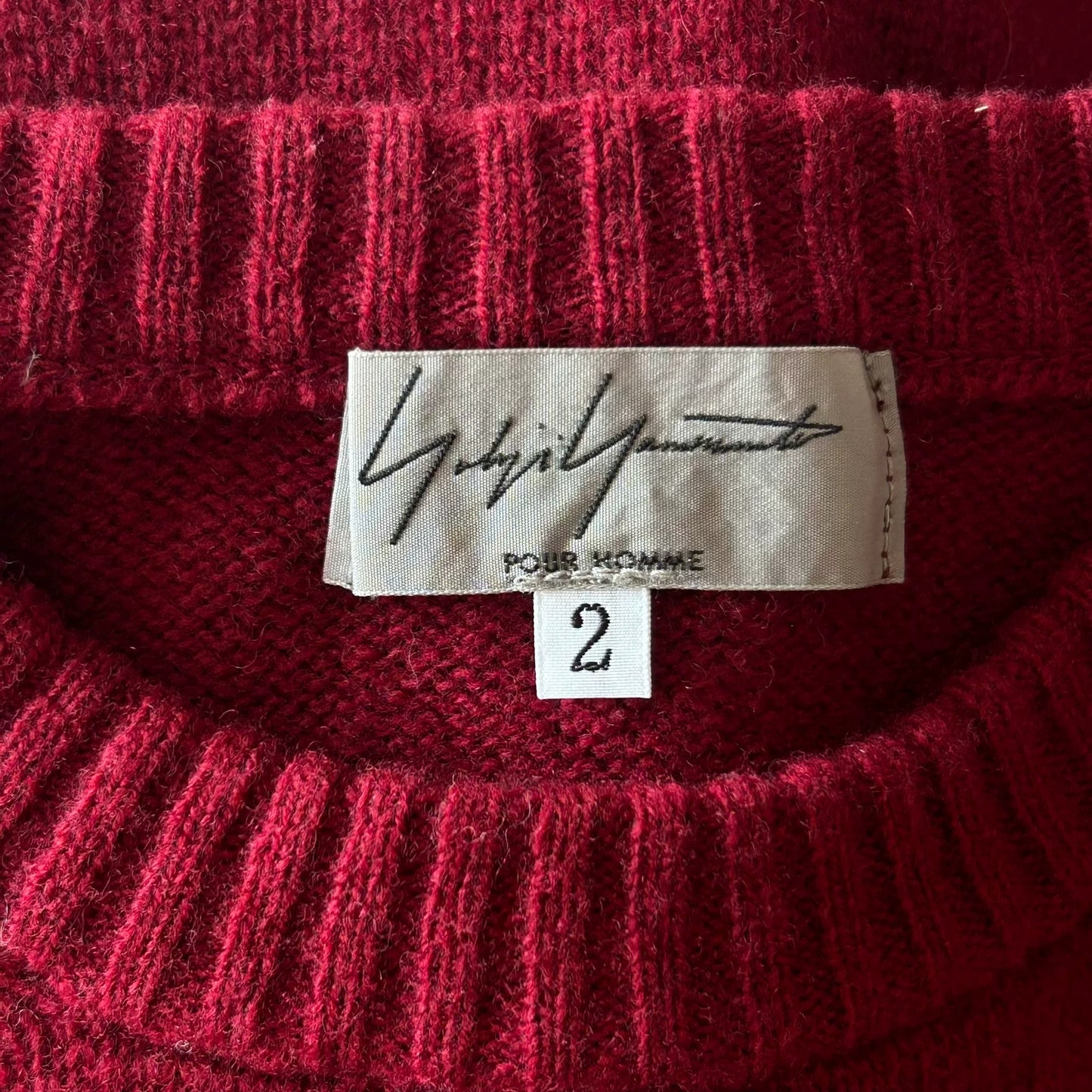 yohji yamamoto burgundy ethnic style sweater