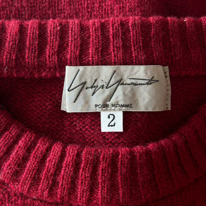 yohji yamamoto burgundy ethnic style sweater