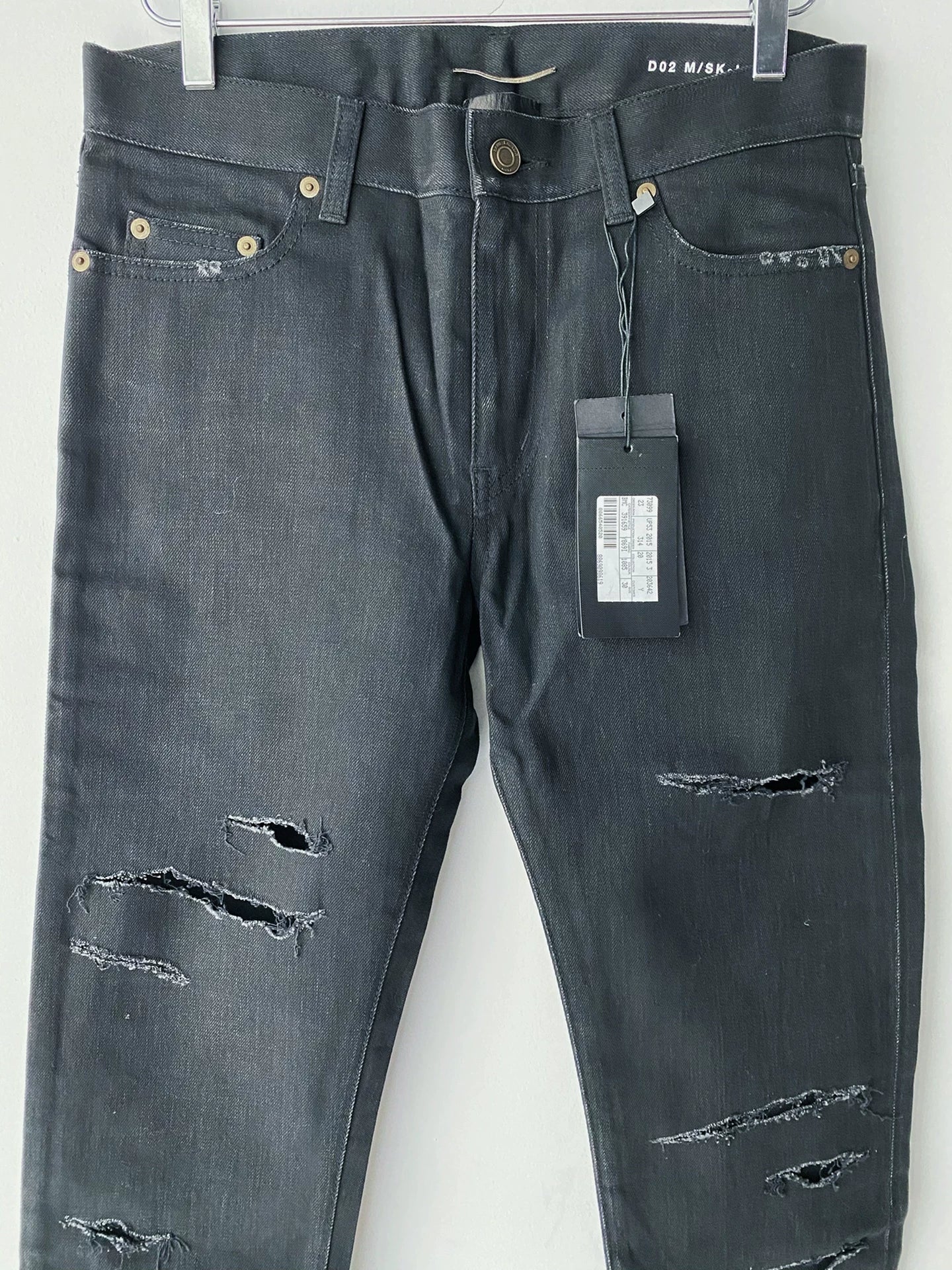 Saint Laurent SLPD02 15ss Distressed Black Jeans