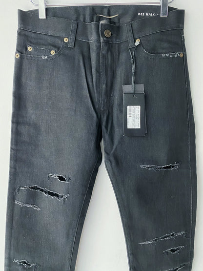 Saint Laurent SLPD02 15ss Distressed Black Jeans