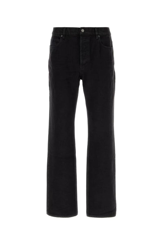 SAINT LAURENT Black Wide-Leg Jeans
