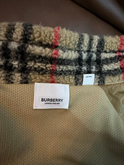 burberry teddy fleece jacket in medium