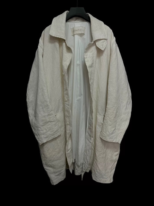 andrew driftwood tea-dyed linen coat