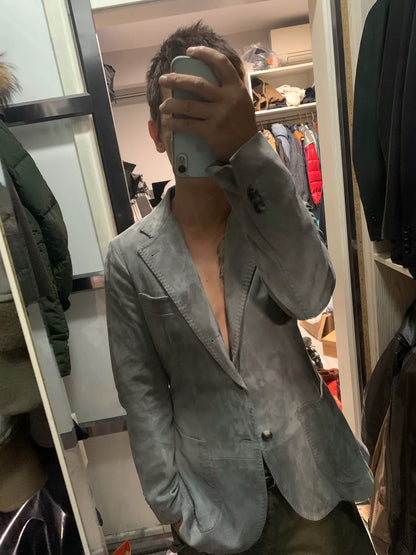 gray suede jacket by Ring Jacket Napoli