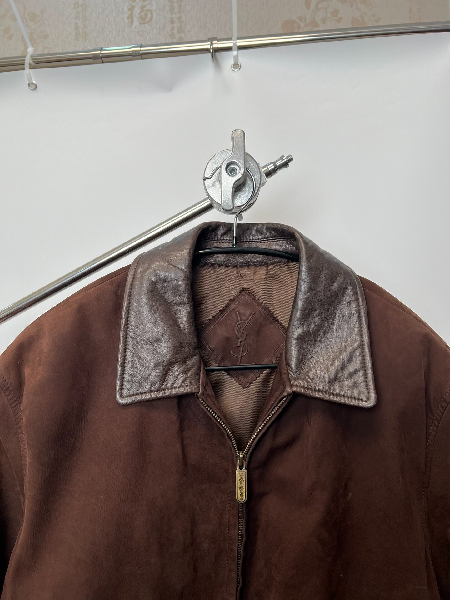 YVESSAINTLAURENT vintage Jacket with Leather Details