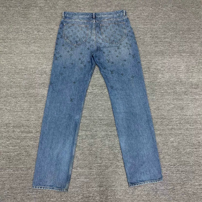 lv monogram gradient denim jeans size 33