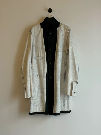 vintage green leather trench coat