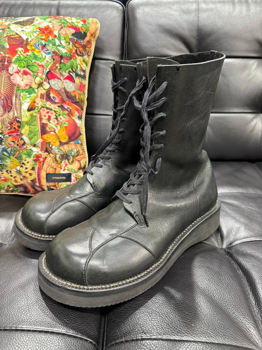 thick sole black boots for UK size 8