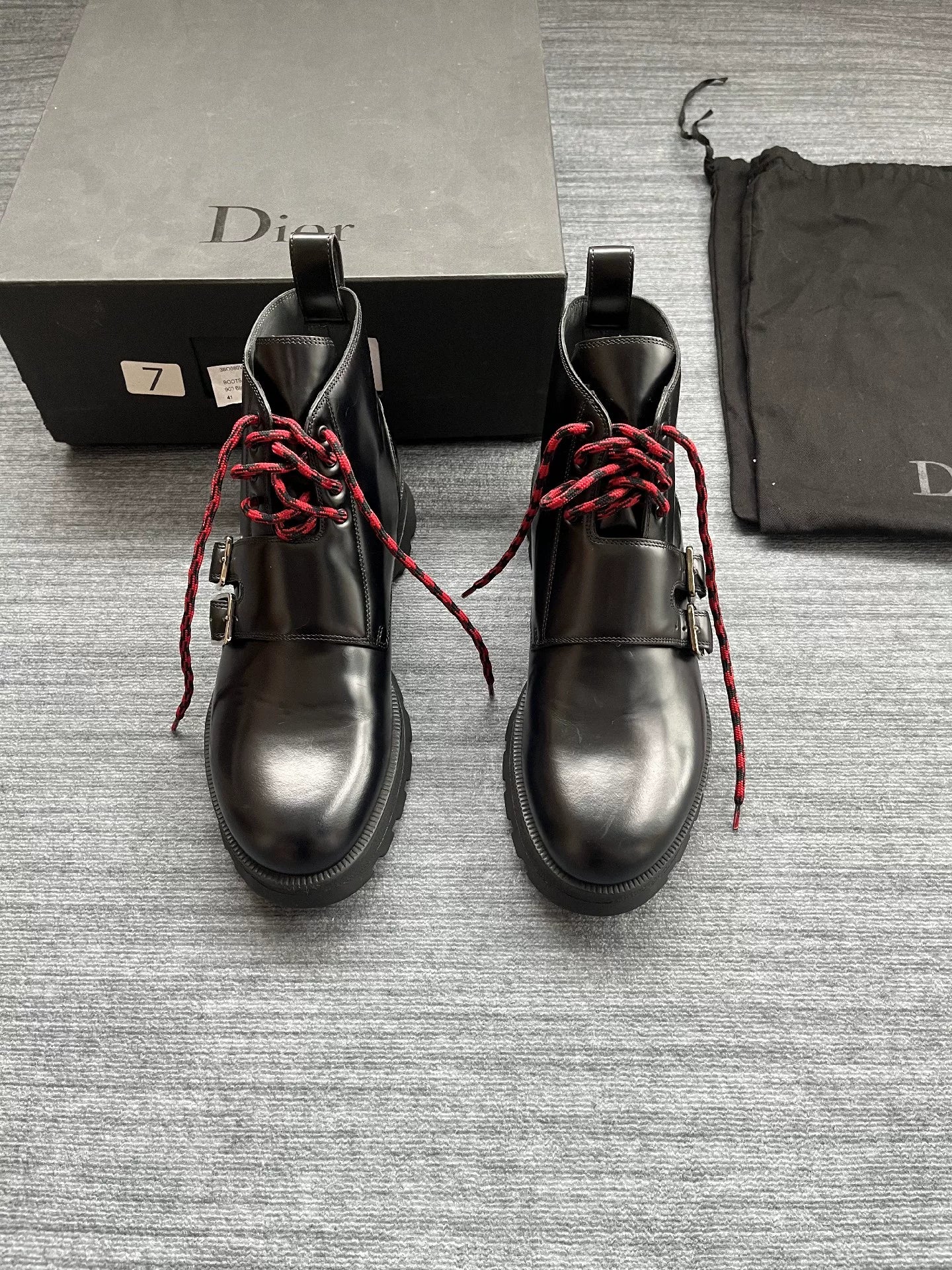 Dior Homme Red String Leather Boots
