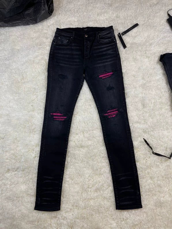 amiri cracked pink leather mx1 pants