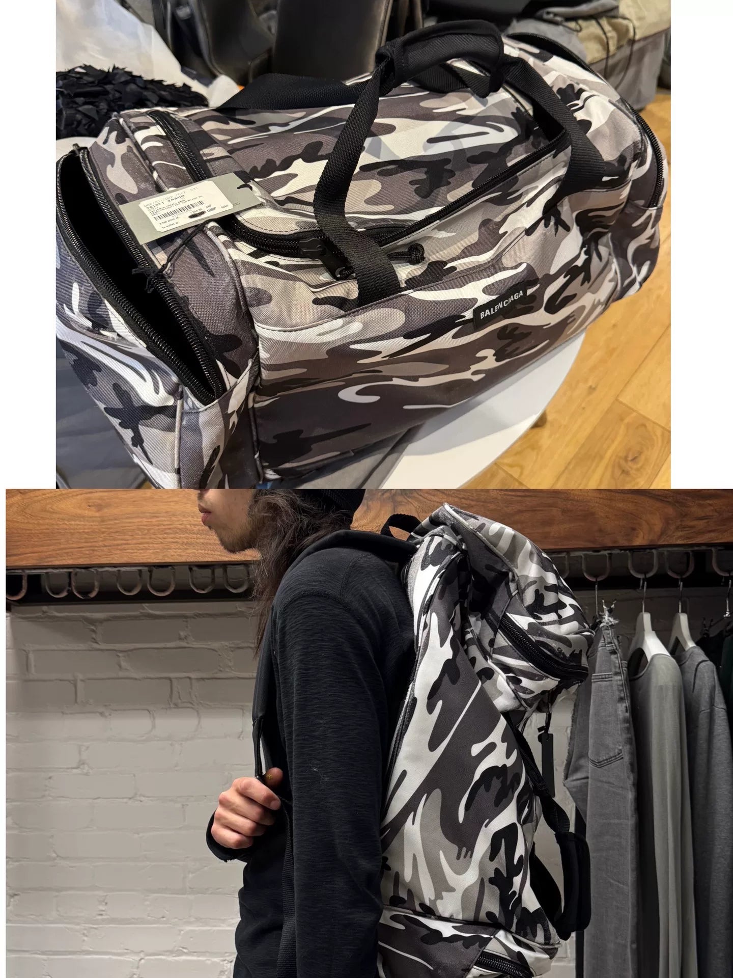 balenciaga convertible gym duffel backpack