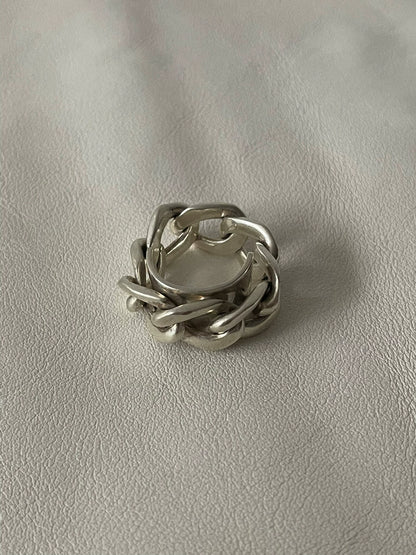 Maison Martin Margiela Silver Cuban Chain Ring