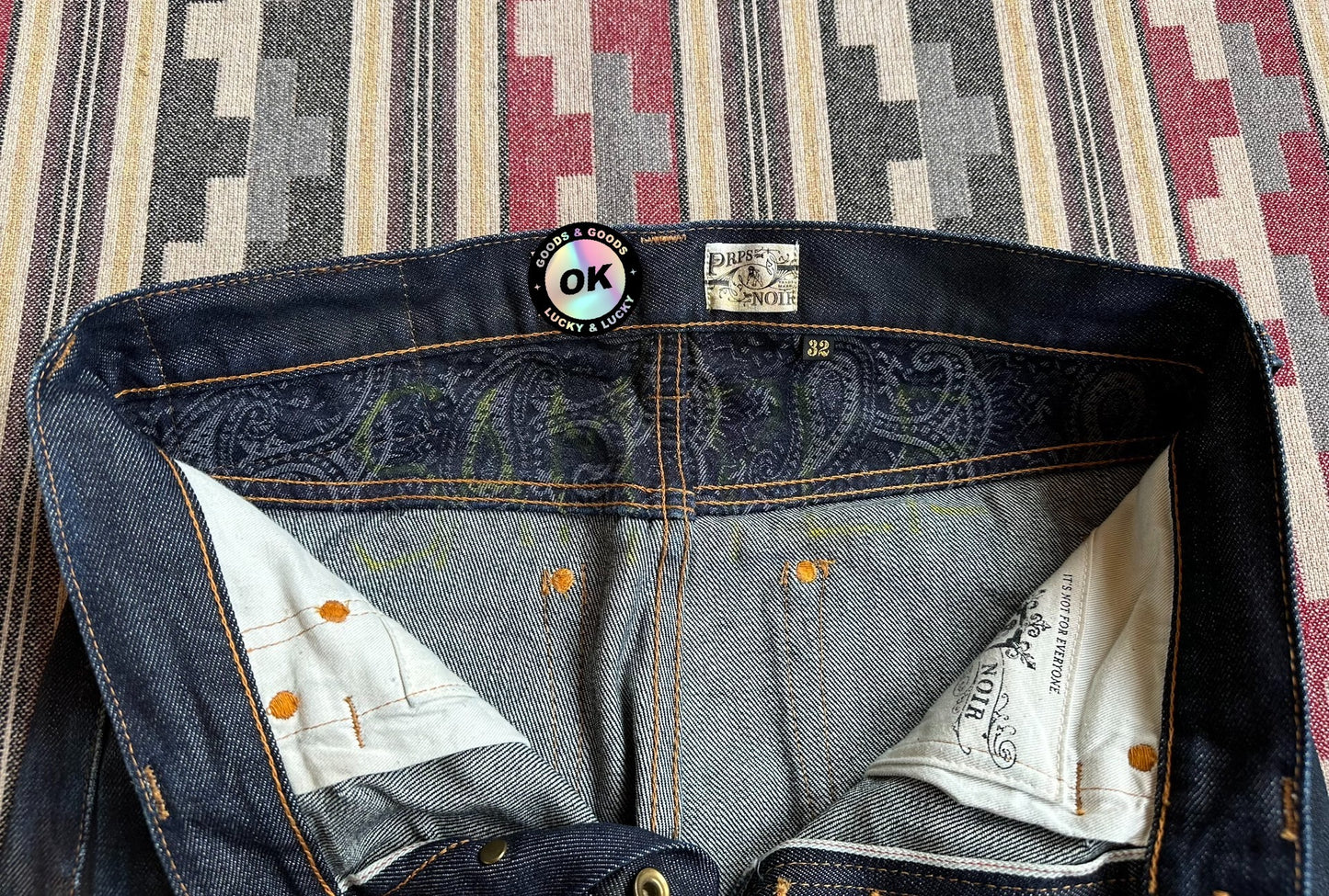 prps noir heavy wash denim jeans sample