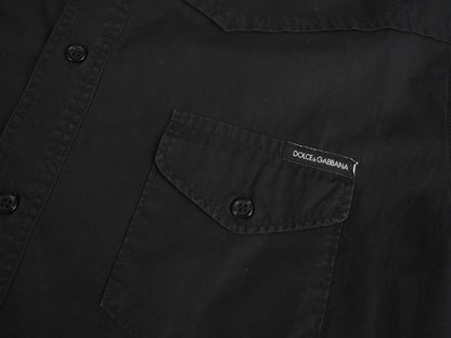 black cotton work shirt from Dolce & Gabbana