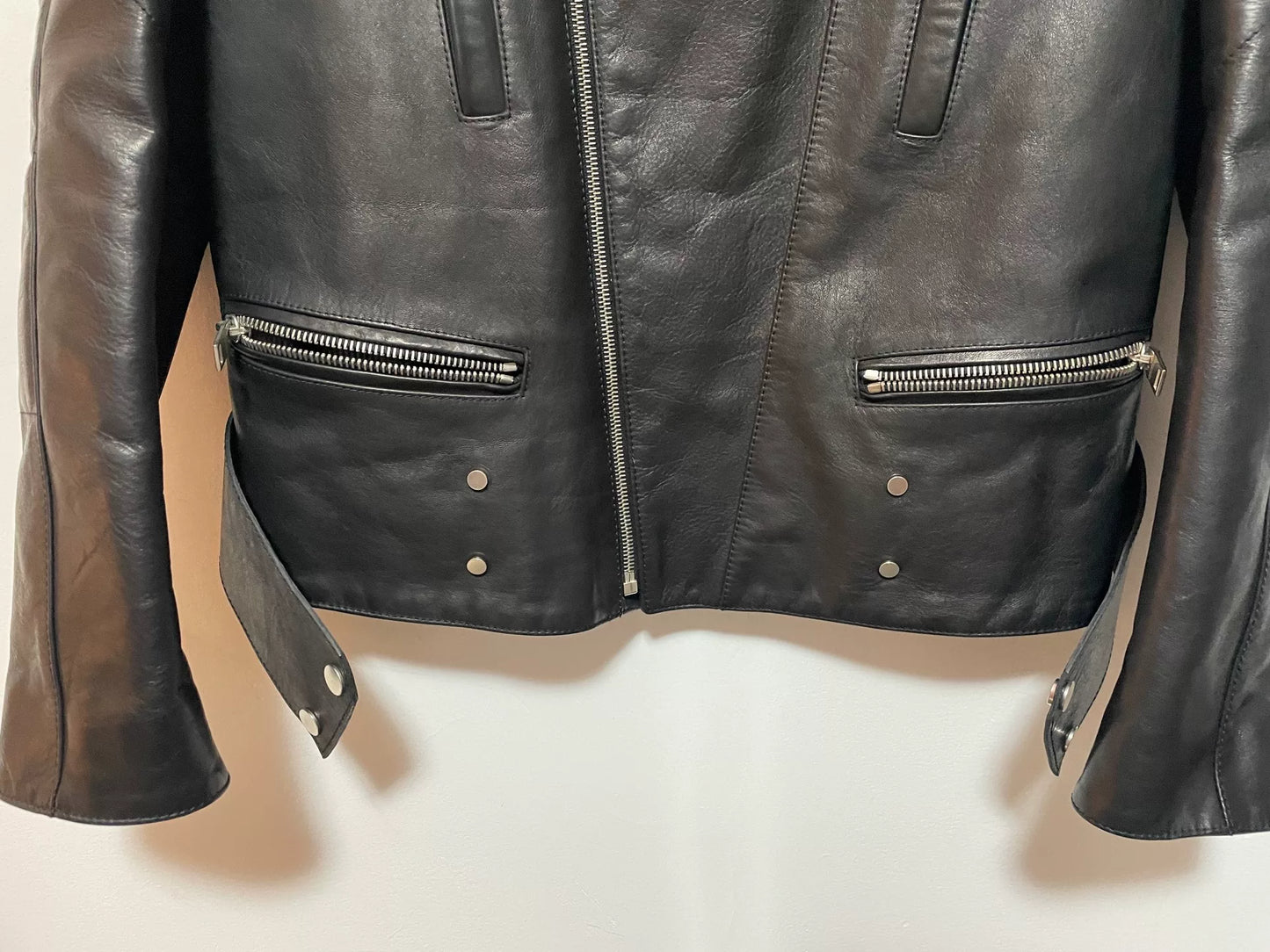 balenciaga hooded leather jacket size 48