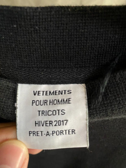 vetements black long sleeve graphic shirt