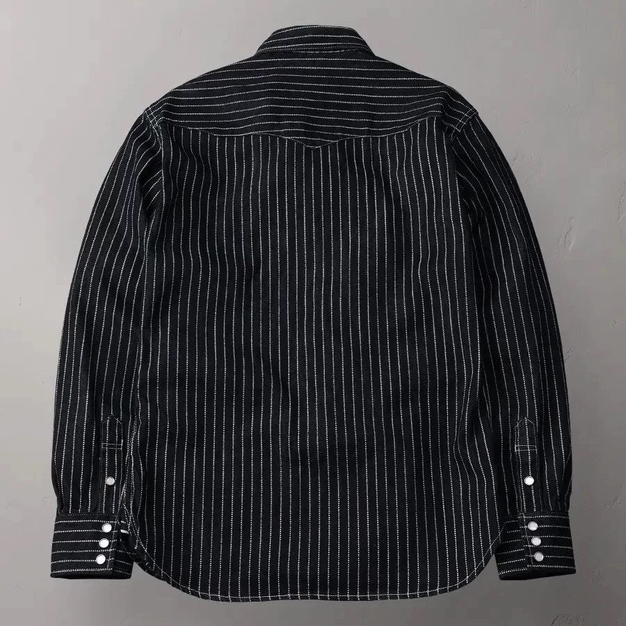 The Flat Head Wabash Stripe Western Shirt