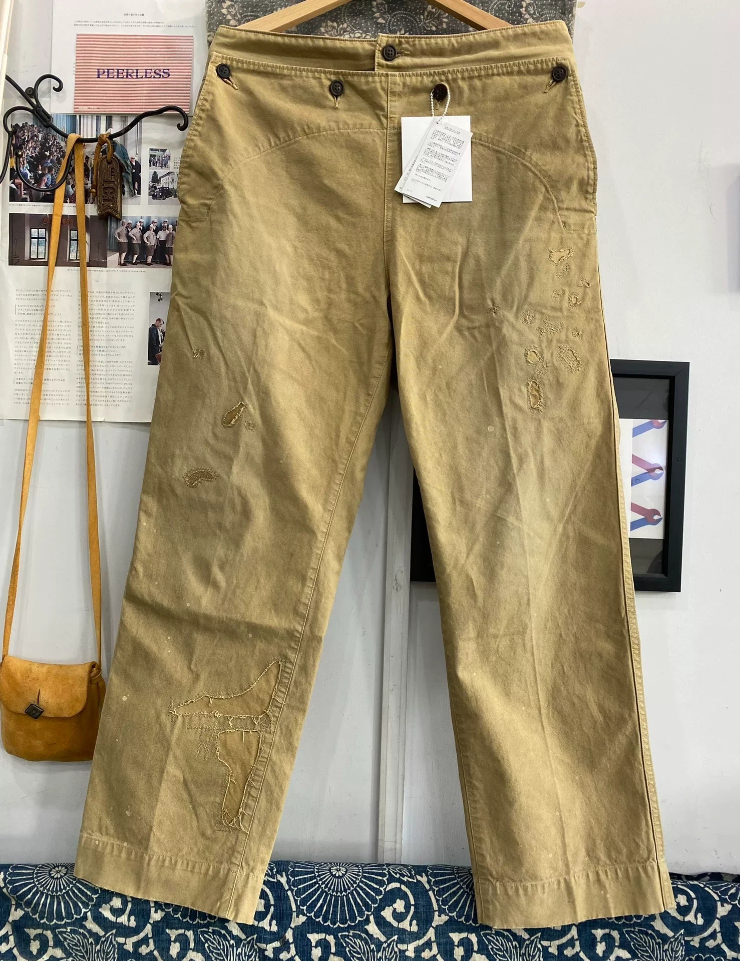 visvim 22ss holman pants damaged beige