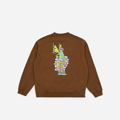 brain dead mushroom house crewneck sweatshirt