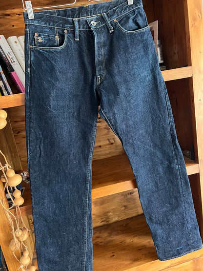 vintage dark denim straight leg pants