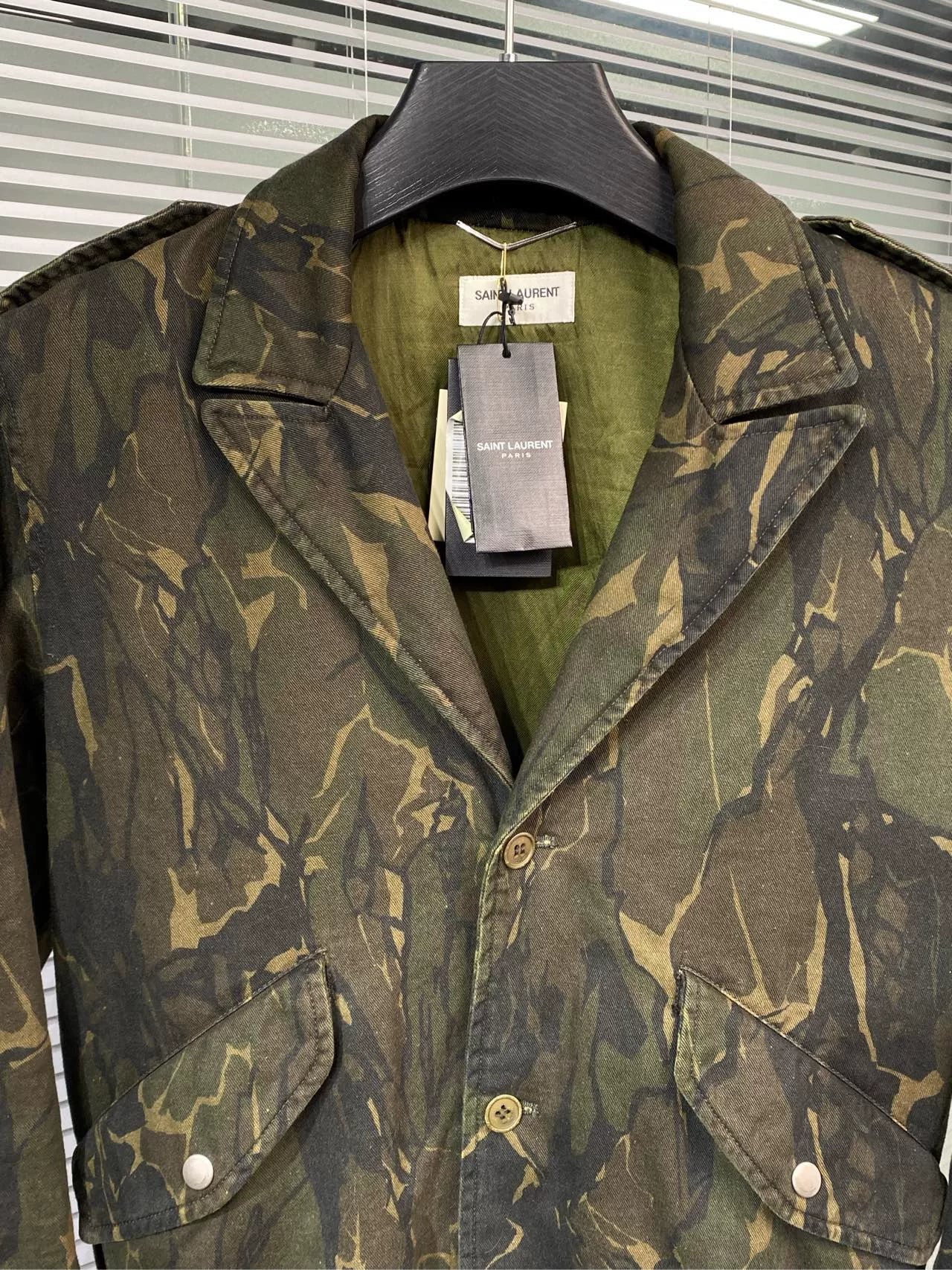 Saint Laurent Camouflage Biker Jacket