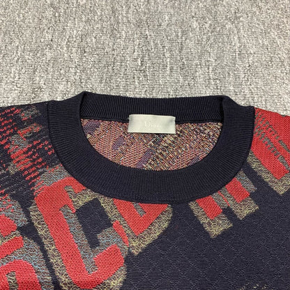 dior cd logo print knitted sweater