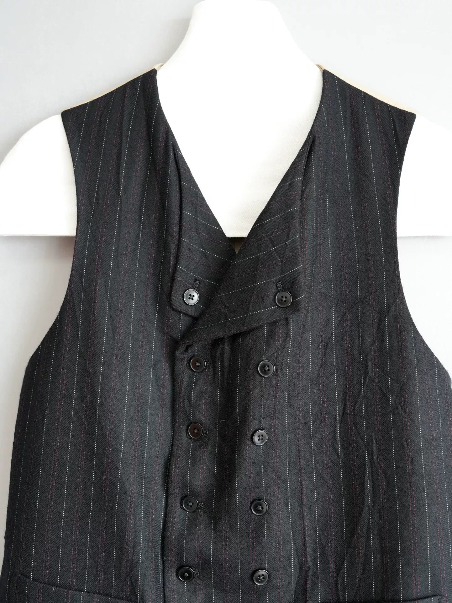 Yohji Yamamoto Black Red Striped Vest