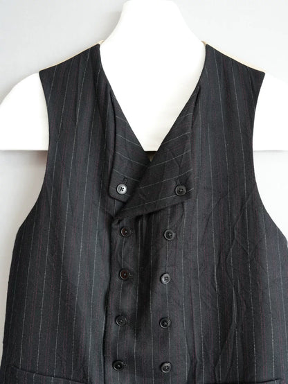 Yohji Yamamoto Black Red Striped Vest