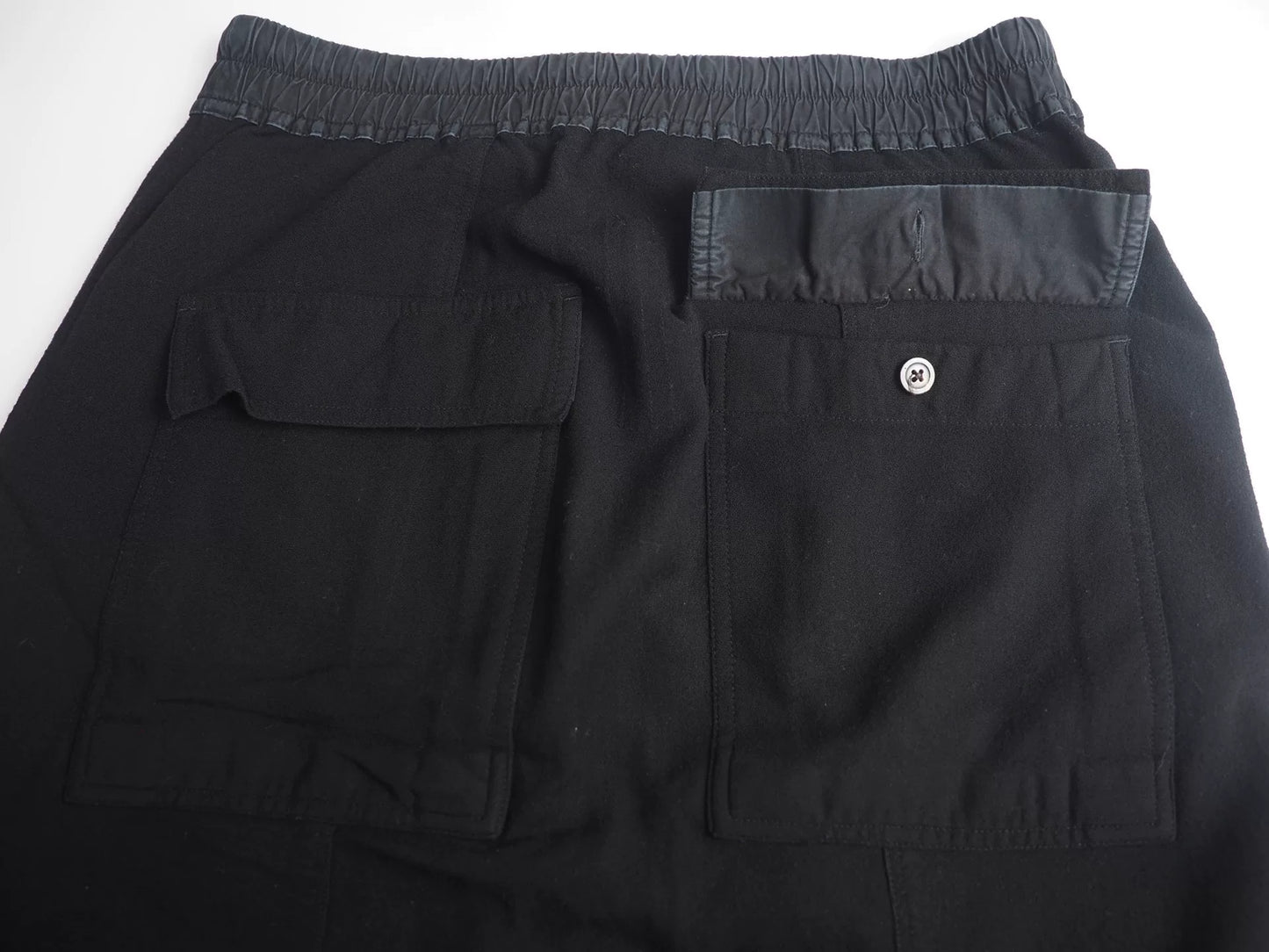 black wool cotton blend cropped pants