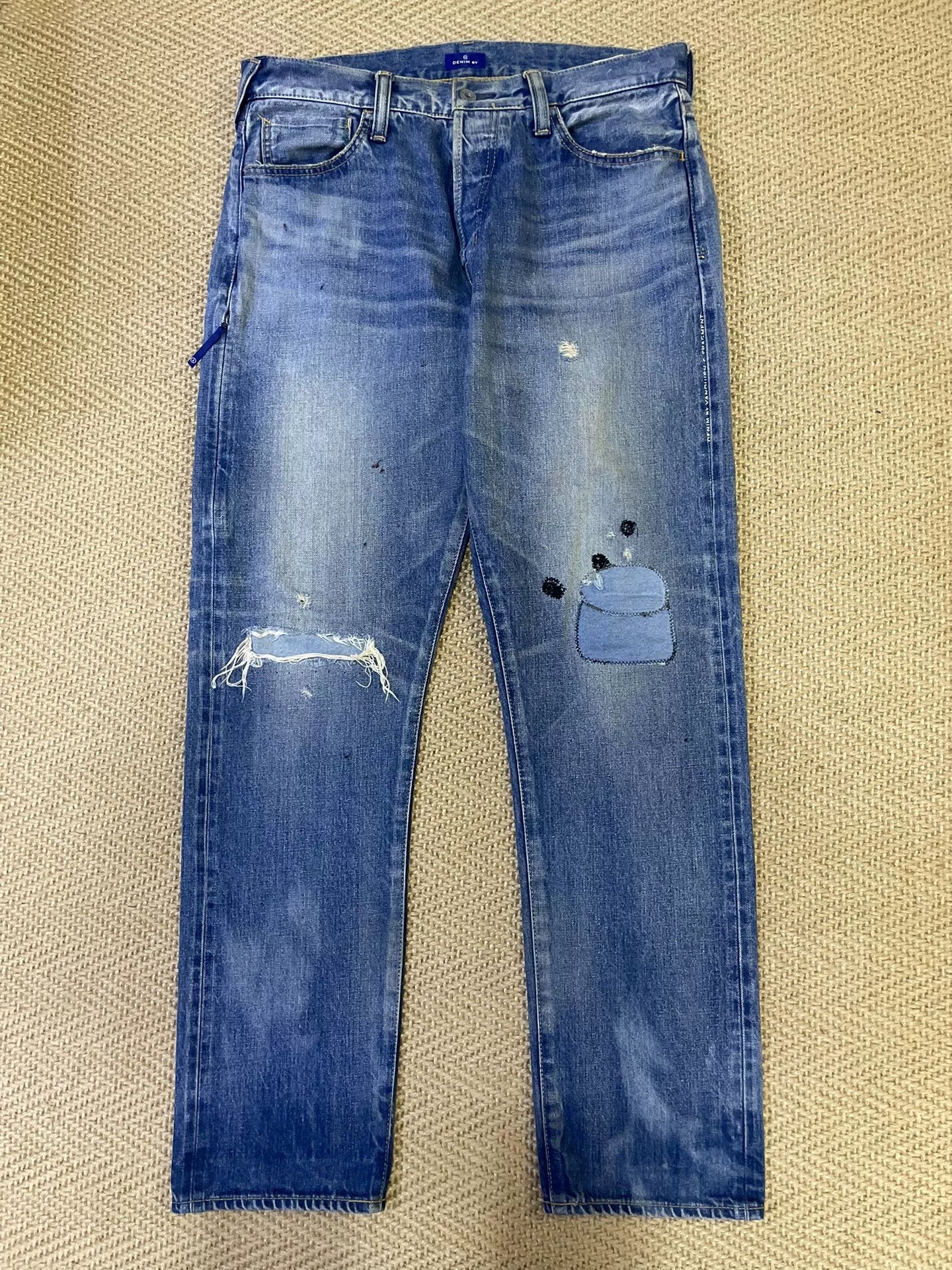 Denim by Vanquish Fragment Distressed Washed Jeans